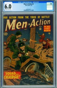 Men In Action #4 CGC 6.0 1952- ATLAS WAR COMIC- 3811331011