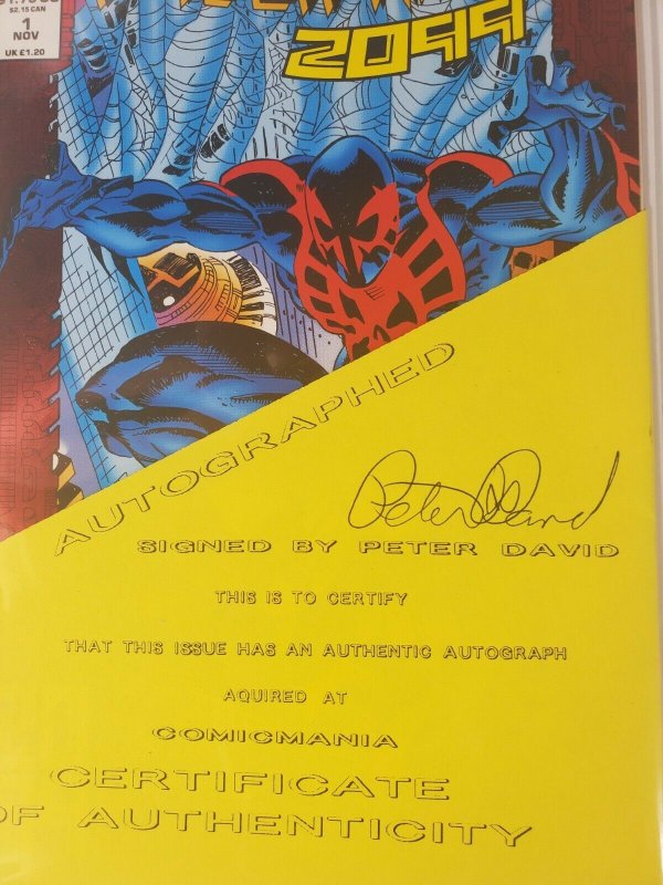 Spider Man 2099 #1 Signed by Peter David W/COA  Very RARE