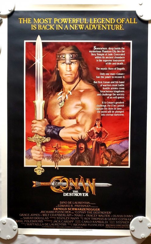 Conan the Destroyer Schwarzenegger Original movie poster (1984) ROLLED C8/EX