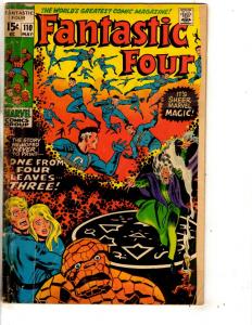 Fantastic Four # 110 GD/VG Marvel Comic Book Dr. Doom Thing Human Torch RH4