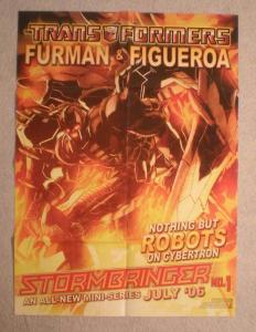 TRANSFORMERS STORMBRINGER Promo Poster, 18x24, Unused, more Promos in store