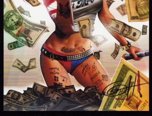 Harley Quinn 25th Anniversary Greg Horn cover 11 x 17 print SIGNED