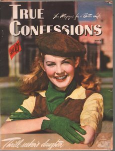 True Confessions 3/1947-Fawcett-Barbara Bates cover-spicy romance-classic ads-VG