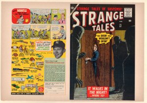 Strange Tales #57 Unused Comic Book Cover - Marvel / Atlas (Grade 9.0) 1957