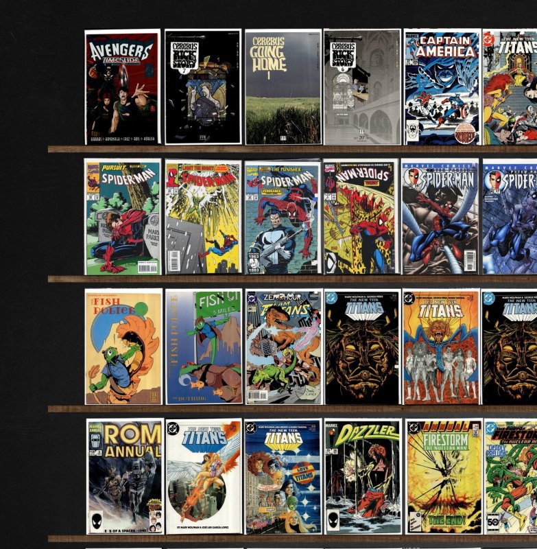 Huge Lot 150+ Comics with Spider-Man, Whisper, Elementals, Fish Police & More!