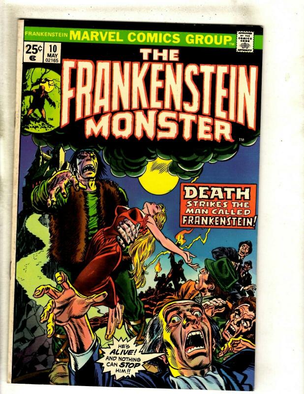 Monster Of Frankenstein # 10 FN/VF Marvel Comic Book Mike Ploog Cover Horror RS1