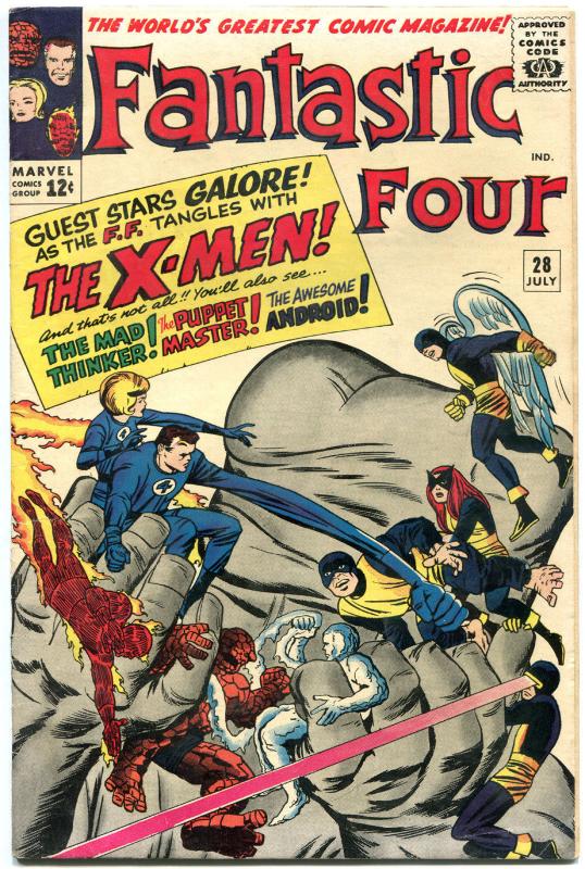 FANTASTIC FOUR #28, FN, X-men, Beast, Jack Kirby, 1961, more FF in store, QXT