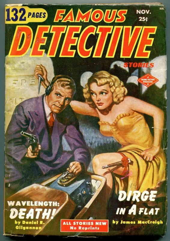 Famous Detective Stories Pulp November 1951- Wavelength Death FN