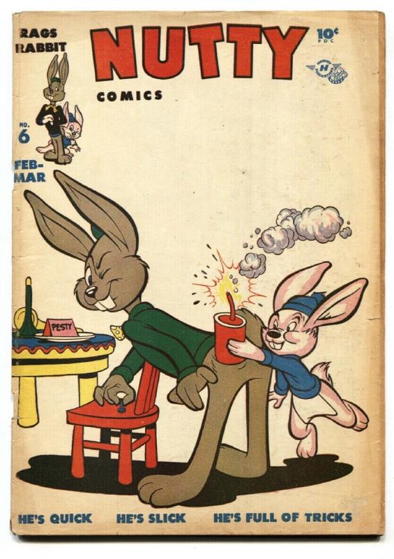 NUTTY #6 1947-RAGS RABBIT-HARVEY COMICS-Firecracker cover VG