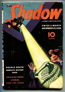 SHADOW 1938 Dec 15 -Sheridan Doome- STREET AND SMITH-RARE PULP vg