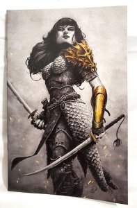 SAMURAI SONJA #1 ComicTom101 Johnny Desjardins B&W Gold Virgin Variant Cover