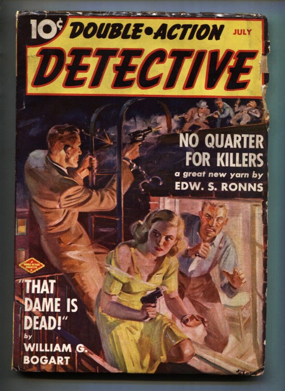Double Action Detective #3--July 1939--Gun moll cover--Rare Pulp magazine