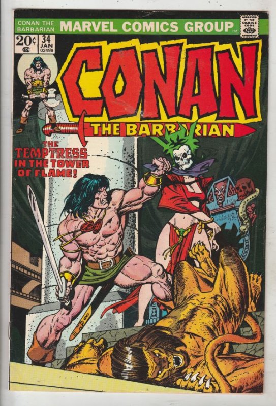 Conan the Barbarian #34 (Jan-74) FN/VF Mid-High-Grade Conan the Barbarian