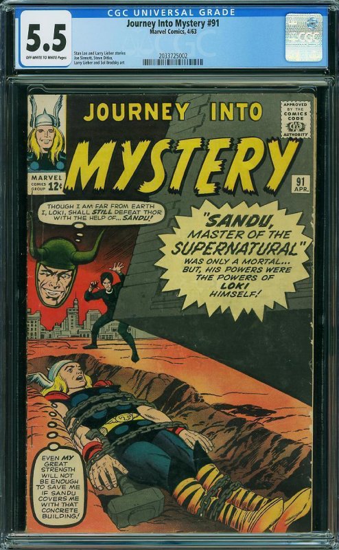 Journey into Mystery #91 (1963) CGC 5.5