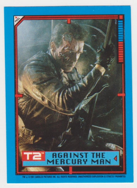 1991 Terminator 2 Sticker #32 Against the Mercury Man