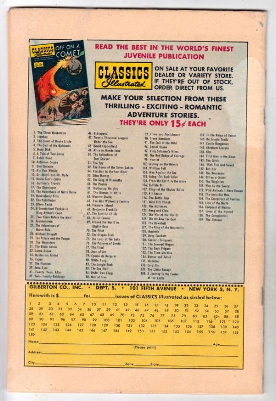 Classics Illustrated #134 (Sep-56) VG- Affordable-Grade Romeo and Juliet