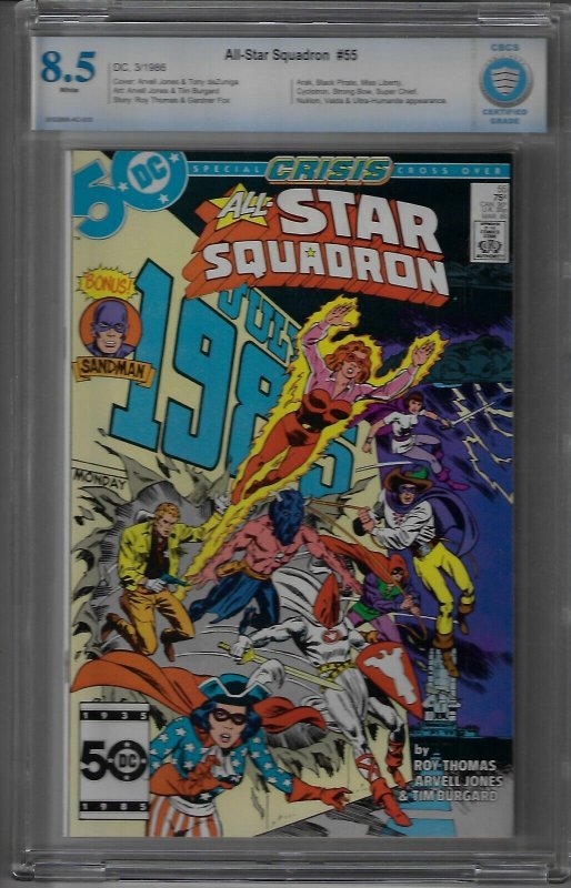 ALL-STAR SQUADRON #55 GRADED 8.5 CBCS DC COMICS 1986 GB 