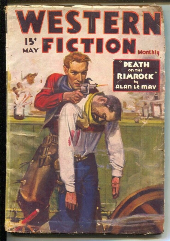 Western Fiction Monthly 5/1935-Red Circle-Death Valley Kid-J W Scott cover-VG