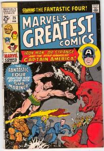 Marvel's Greatest Comics #25 (Feb-70) VF+ High-Grade Fantastic Four, Captain ...