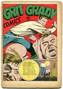 Grit Grady Comics #1 1944- Holyoke 1 shot- Alias X- Miss Victory FAIR 