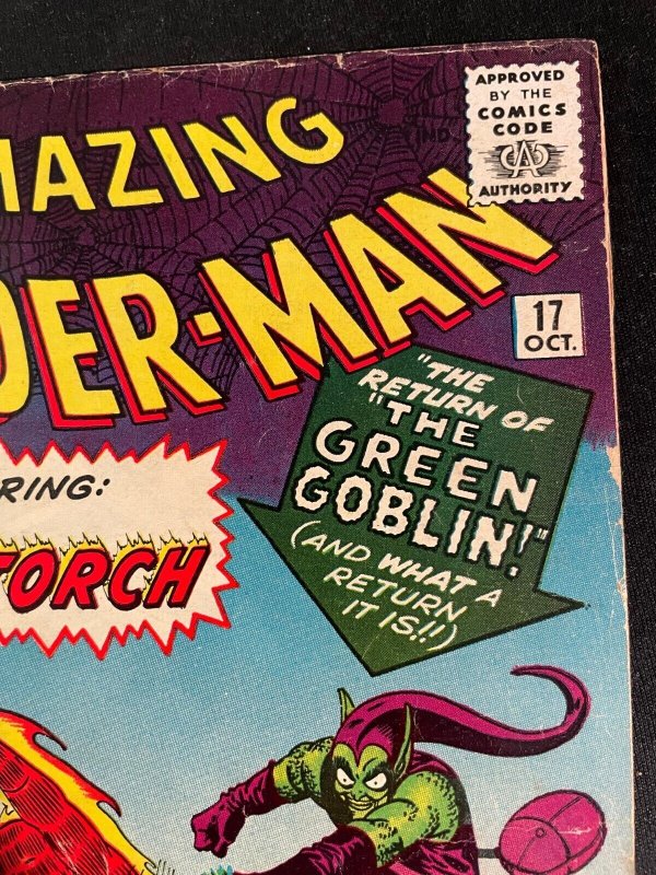 THE AMAZING SPIDER-MAN #17 Second Appearance of Green Goblin, VG+ Condition