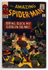 Amazing Spider-Man #27 - 2nd Crime Master - Green Goblin - Ditko - 1965 - GD/VG