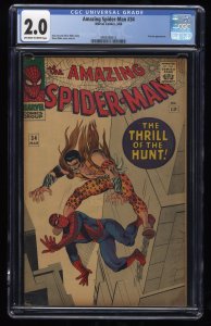 Amazing Spider-Man #34 CGC GD 2.0 Kraven the Hunter Appearance!