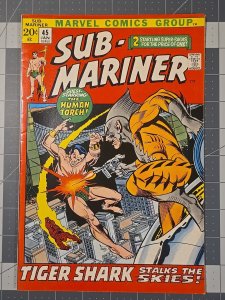 Sub-Mariner #45 (Jan-1972) Namor vs. Tiger Shark, Guest Starring The Human Torch