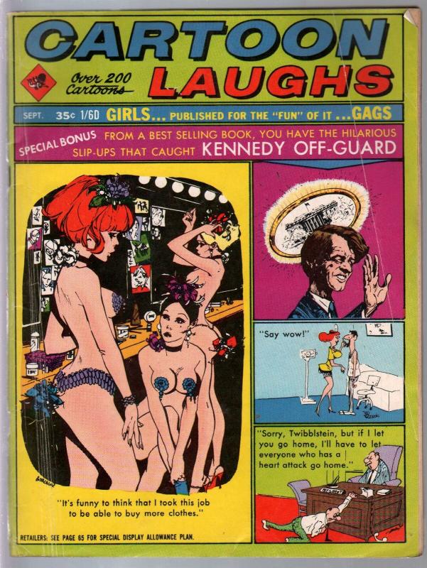 Cartoon Laughs 9/1966-Bobby Kennedy-golf-cartoons-comics-gags-VG