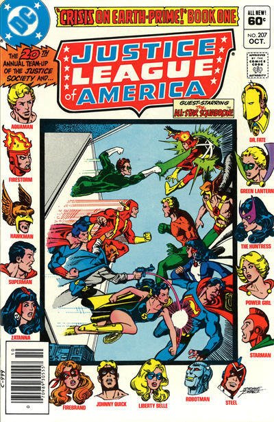 Justice League of America #207 (Newsstand) FN ; DC | Crisis on Earth-Prime 3