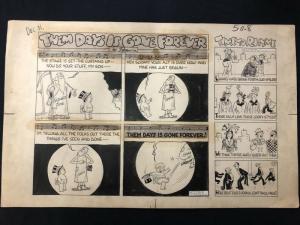 Them Days Is Gone Forever Original Comic Art December 31 1944- Al Posen