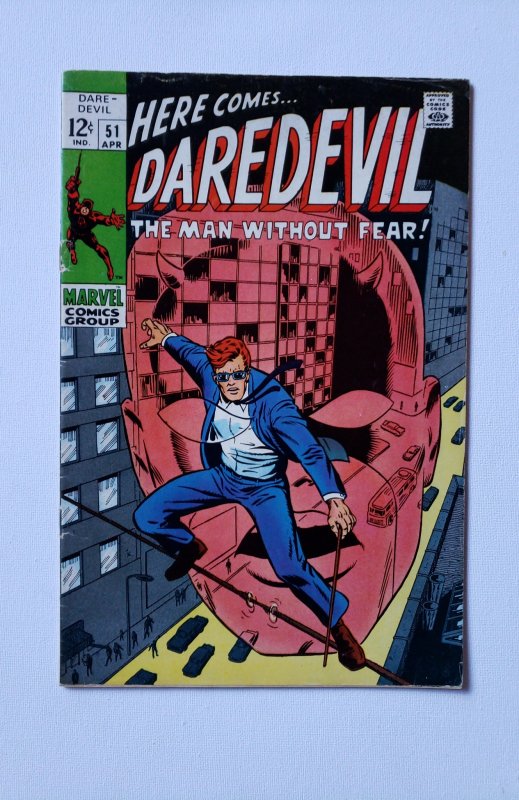 Daredevil #51 (1969) low grade upper staple detached at cover