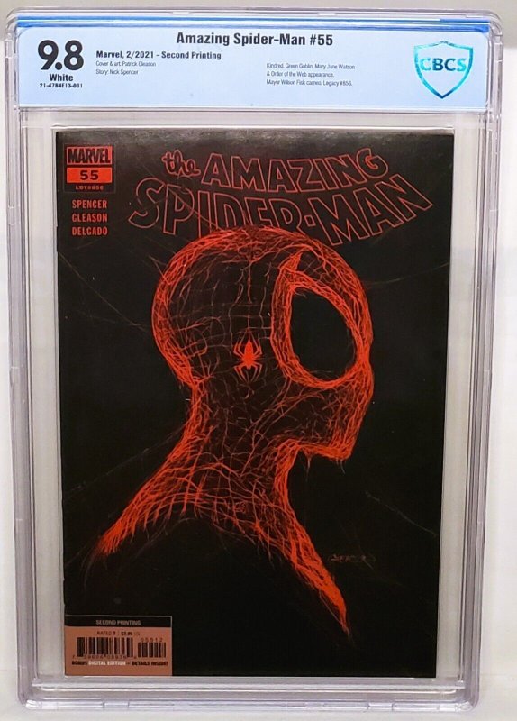 Amazing SPIDER-MAN #55 CBCS 9.8 Patrick Gleason 2nd Print Variant Marvel Comics