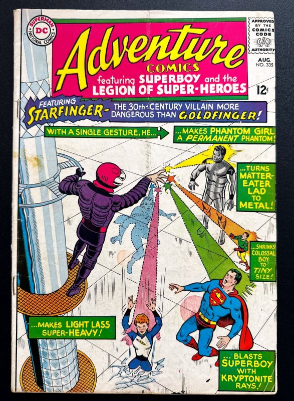 Adventure Comics #335 (1965) 1st app of Starfinger Silver Age - VG+