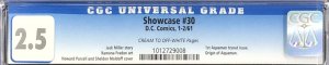 Showcase #30 (1961) CGC 2.5 C-OW Pages 1st Aquaman Tryout Issue & Origin