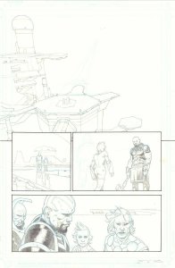 Eternals #1 p.21 - Ikaris, Sprite, & Phastos on Olympia - 2021 art by Esad Ribic