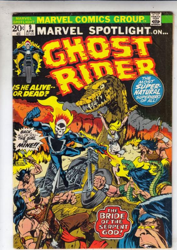 Marvel Spotlight on Ghost Rider #9 (Apr-73) FN/VF Mid-High-Grade Ghost Rider