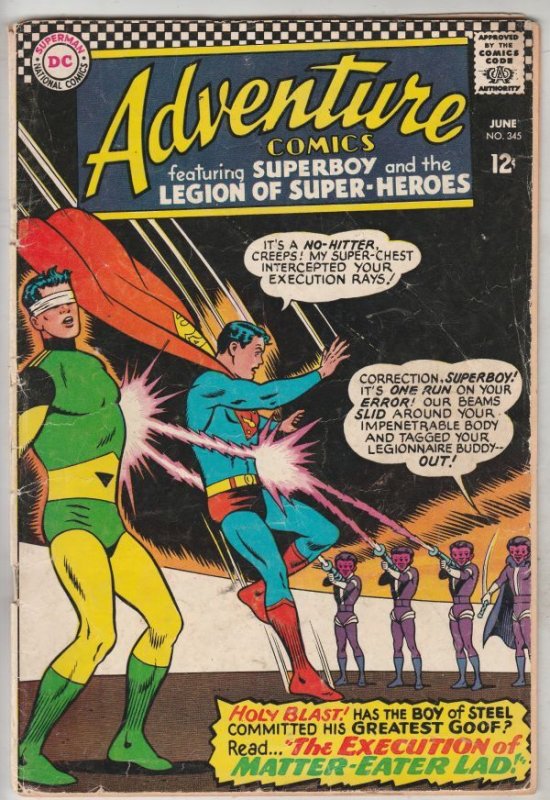 Adventure Comics #345 (Jun-66) VG+ Affordable-Grade Legion of Super-Heroes, S...