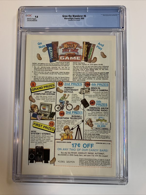 Groo (1985) # 6 (CGC 9.8 WP) Canadian Price Variants CPV | Only One In Census=1