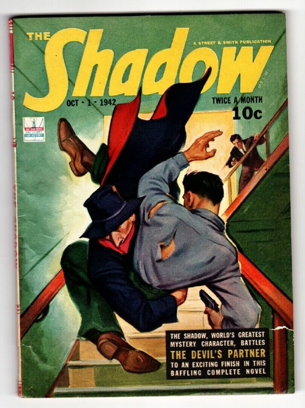 SHADOW PULP MAG 1942 Oct 1-STREET & SMITH HIGH GRADE FN/VF