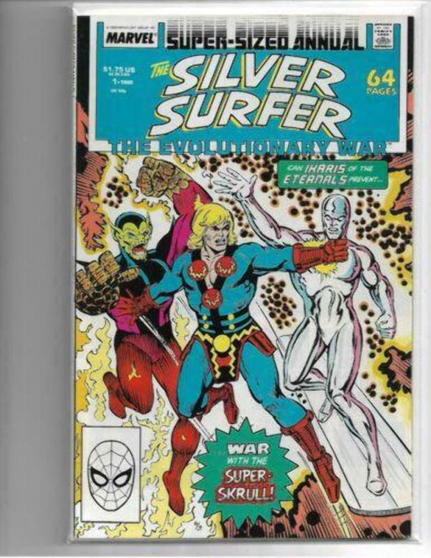 SILVER SURFER ANNUAL #1 - VF/NM - VOL. 3 - ETERNALS APP - COPPER AGE MARVEL