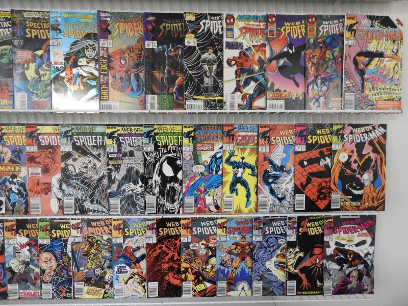 Huge Lot 200+ Comics W/ Web of Spider-Man, Spectacular Spider-Man, +More Avg FN-