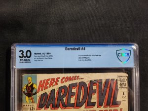 Daredevil #4 - 1st App & Origin Purple Man /Letter Bruce Elliott (CBCS 3.0) 1964