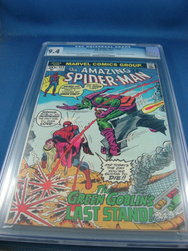 AMAZING SPIDERMAN 122 CGC 9.4 DEATH OF GREEN GOBLIN KEY 1973