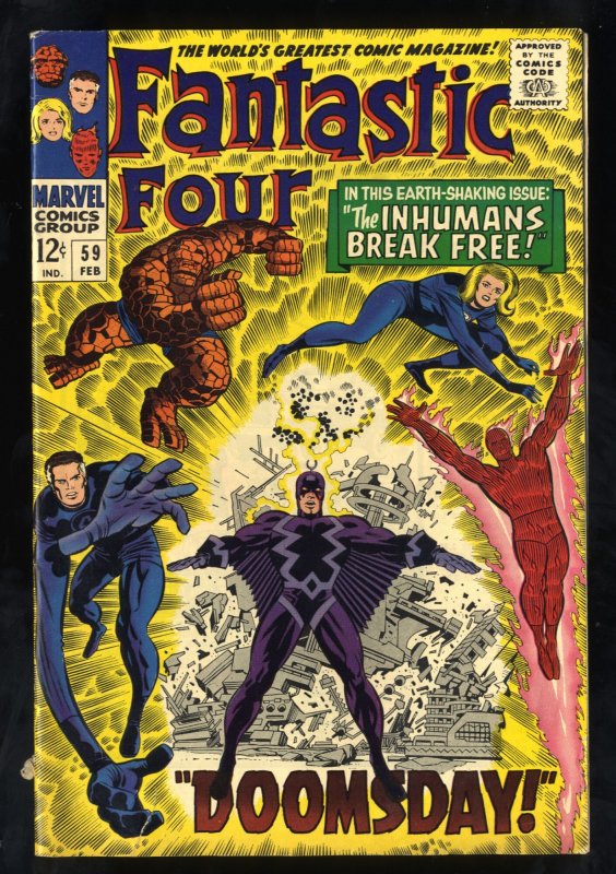 Fantastic Four #59 VG+ 4.5 White Pages Marvel Comics