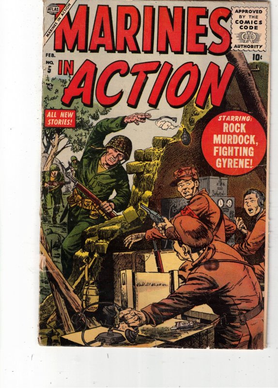Marines In Action #5 (1956)1 5th Issue! FVG+ Early Marine comic! Oregon CERT!