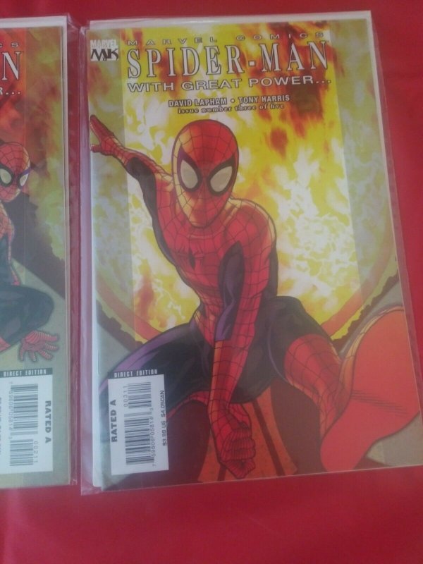 Lot of 3 MARVEL COMICS 2008 SPIDER-MAN WITH GREAT POWER #1 2 3 NM