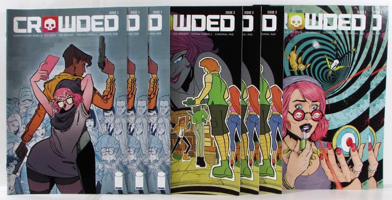 Crowded Lot of 8 #1 x3, 2 A x3, 2B x2 Image Comics (2018) 1st Print Comic Books
