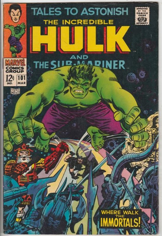 Tales to Astonish #101 (Mar-68) VF+ High-Grade Incredible Hulk, Namor