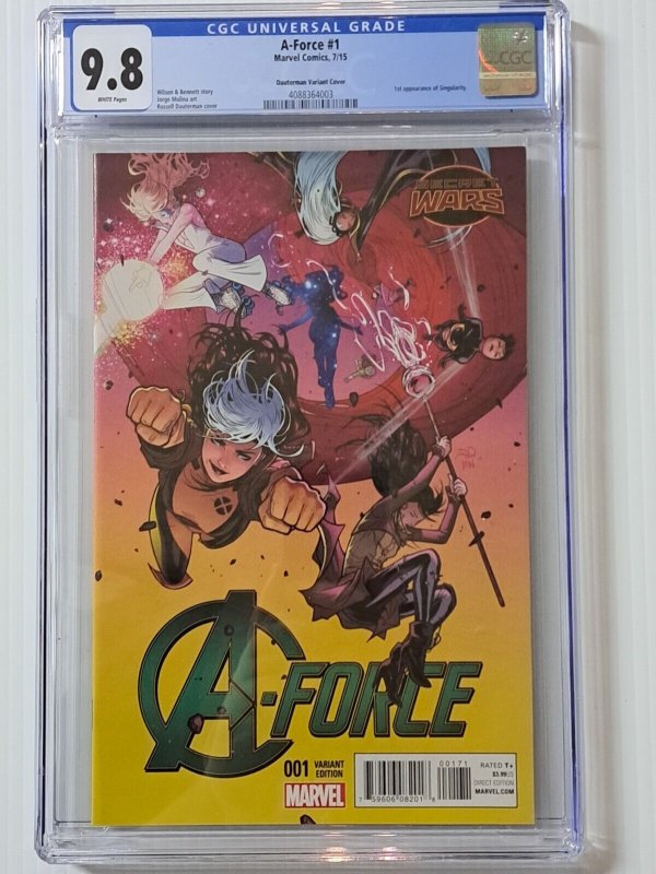 A-FORCE #1 CGC 9.8 1ST SINGULARITY DAUTERMAN VARIANT COVER 